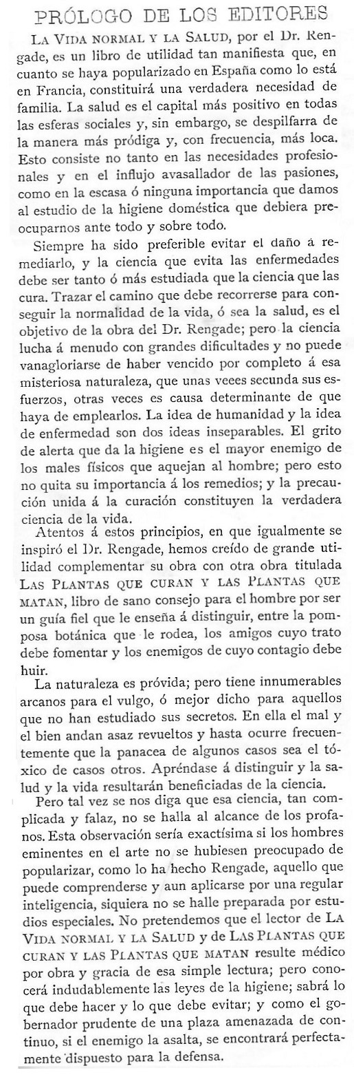 1887 plantas que curan y plantas que matan. Prologo