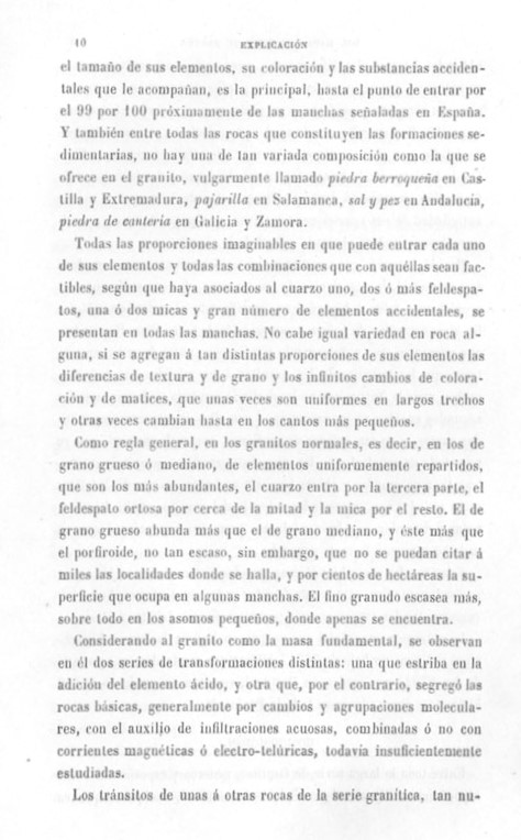 Página 15. Capítulo Primero. Mapa Geológico de España. Tomo I, explicación por Lucas Mallada. Madrid. 1895.