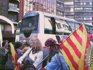 Cientos de Autobuses llegan a Barcelona