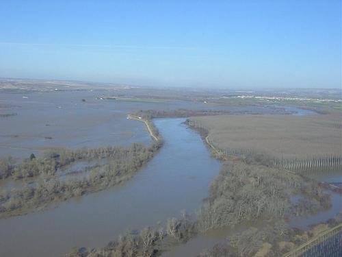 Crecida del Ebro el día 10-02-03 entre Zaragoza capital y el mar