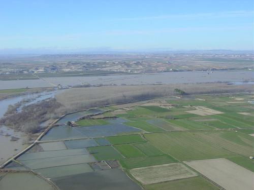 Crecida del Ebro el día 10-02-03 entre Zaragoza capital y el mar