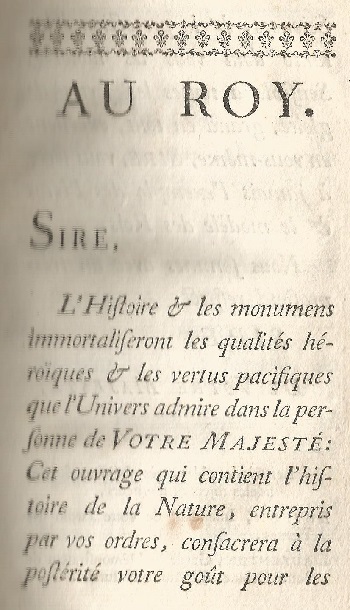 Histoire Naturelle Générale et Particuliére avec la description du Cabinet du Roi. Tome Premier 1. 1