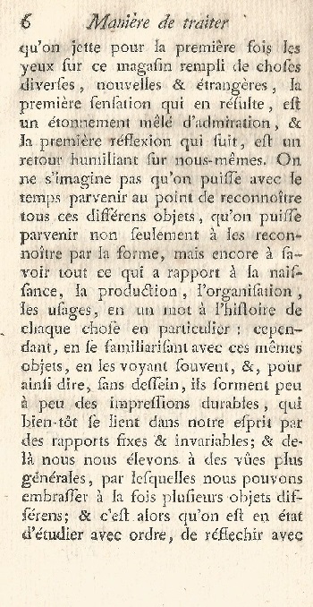 Histoire Naturelle Générale et Particuliére. Tome Premier. page 6.