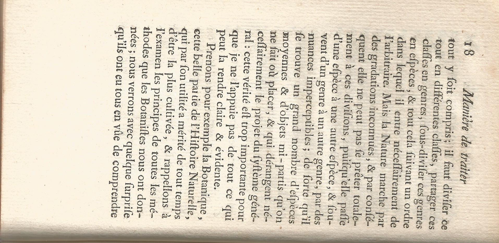 Histoire Naturelle Générale et Particuliére. Tome Premier. page 18.
