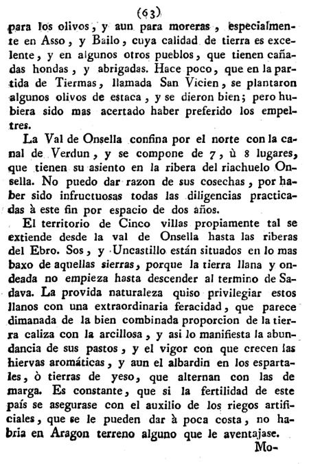 Historia de la Economía política de Aragón. Ignacio Jordán Claudio de Asso y del Río. 1798. Historia de la Economía política de Aragón. Ignacio Jordán Claudio de Asso y del Río. 1798. Página 63