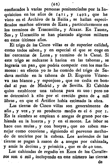 Historia de la Economía política de Aragón. Ignacio Jordán Claudio de Asso y del Río. 1798. Página 68