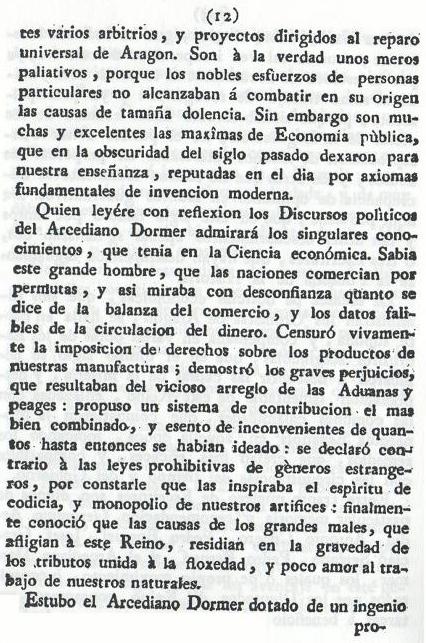 Historia de la Economía politica de Aragón. Ignacio Jordán Claudio de Asso y del Río. 1798. Historia de la Economía política de Aragón. Ignacio Jordán Claudio de Asso y del Río. 1798. Página 12