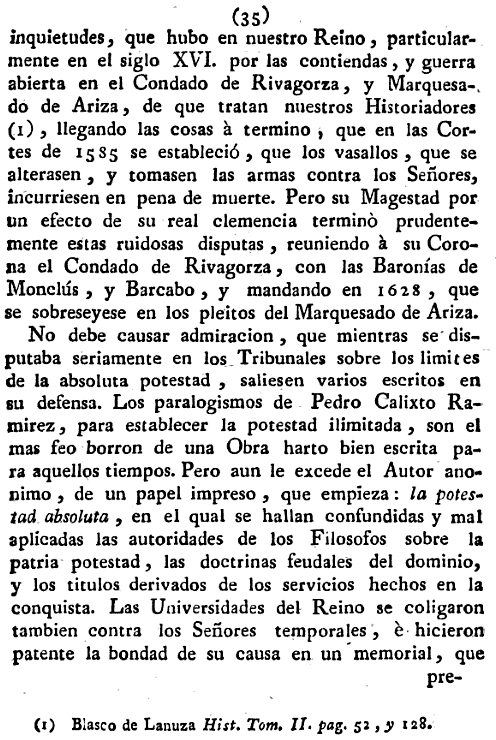 Historia de la Economía politica de Aragón. Ignacio Jordán Claudio de Asso y del Río. 1798. Historia de la Economía política de Aragón. Ignacio Jordán Claudio de Asso y del Río. 1798. Página 35