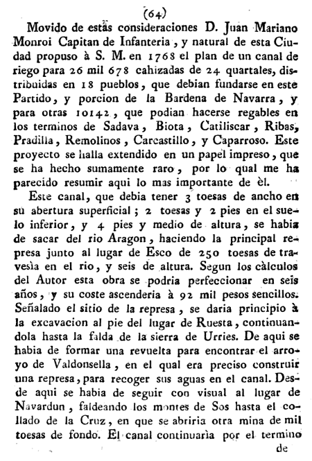 Historia de la Economía política de Aragón. Ignacio Jordán Claudio de Asso y del Río. 1798. Historia de la Economía política de Aragón. Ignacio Jordán Claudio de Asso y del Río. 1798. Página 64