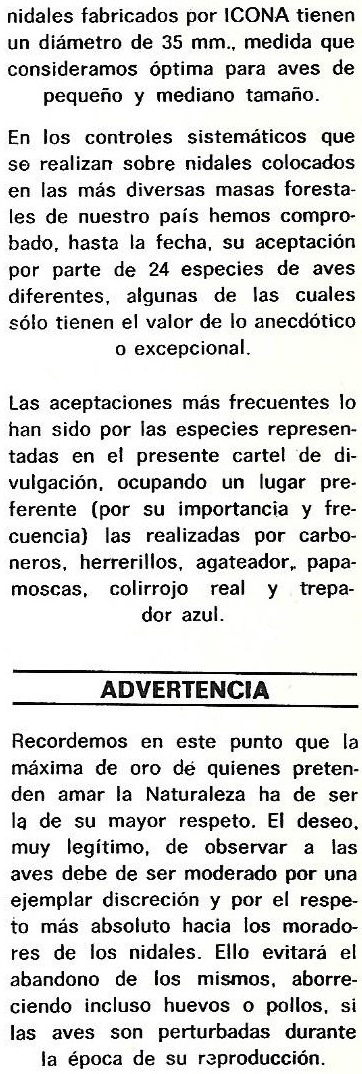 Protección de la Naturaleza. Icona. Ministerio de Agricultura. 1975. Las aves. 11c