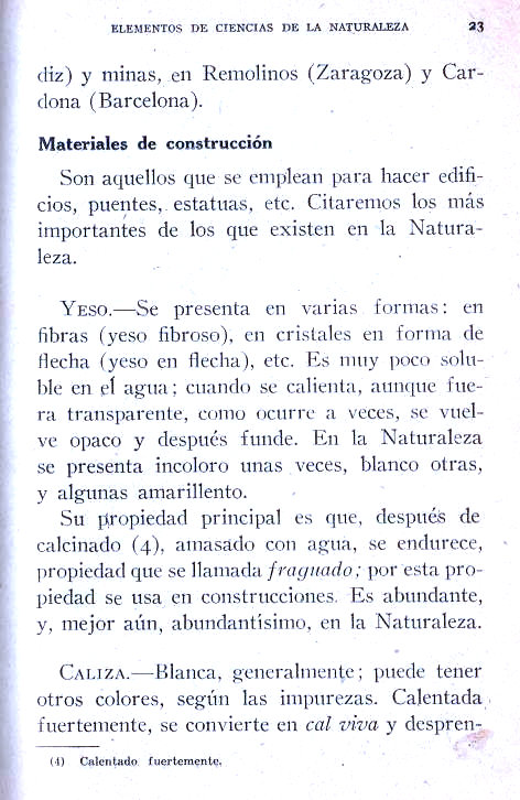 Elementos de Ciencias de la naturaleza. Rafael Ybarra Mendez y Angel Cabeta Loshuertos. Página 23.