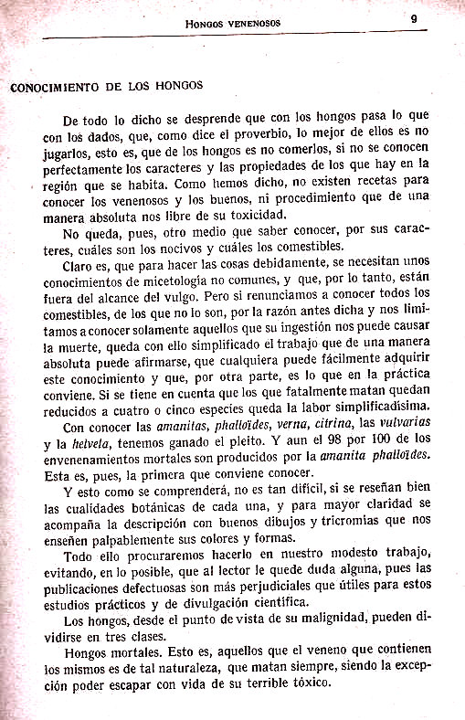 Hongos venenosos, divulgación científica. Página 9.