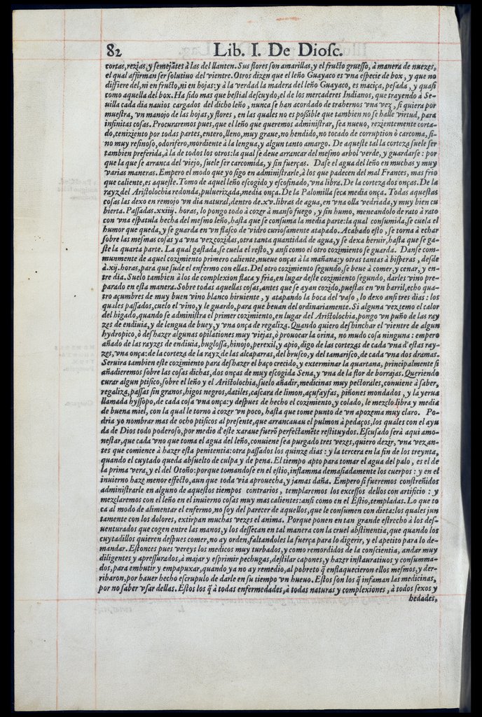 De Materia Medica de Dioscorides. Amberes 1555. Libro I. 82
