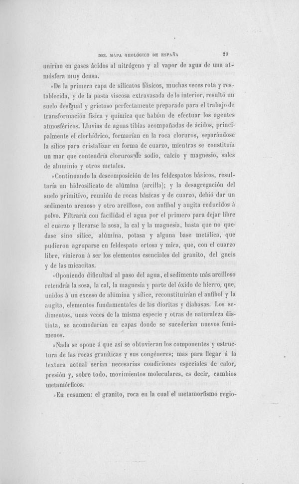 Página 29. Capítulo Primero. Mapa Geológico de España. Tomo I, explicación por Lucas Mallada. Madrid. 1895. Página 29. Capítulo Primero. Mapa Geológico de España. Tomo I, explicación por Lucas Mallada. Madrid. 1895.