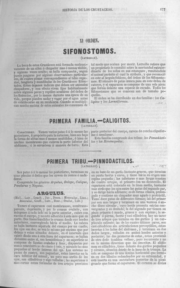 Página 179. Tomo séptimo. Los Tres Reinos de la Naturaleza. Museo Pintoresco. Zoología. Invertebrados. Crustaceos