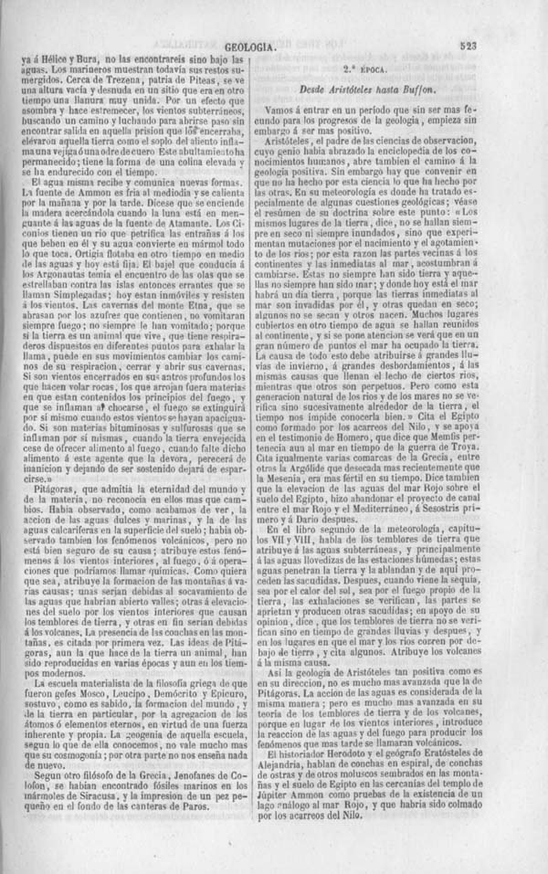 Página 523. Tomo noveno. Los Tres Reinos de la Naturaleza. Museo Pintoresco. Historia de la Geologia.