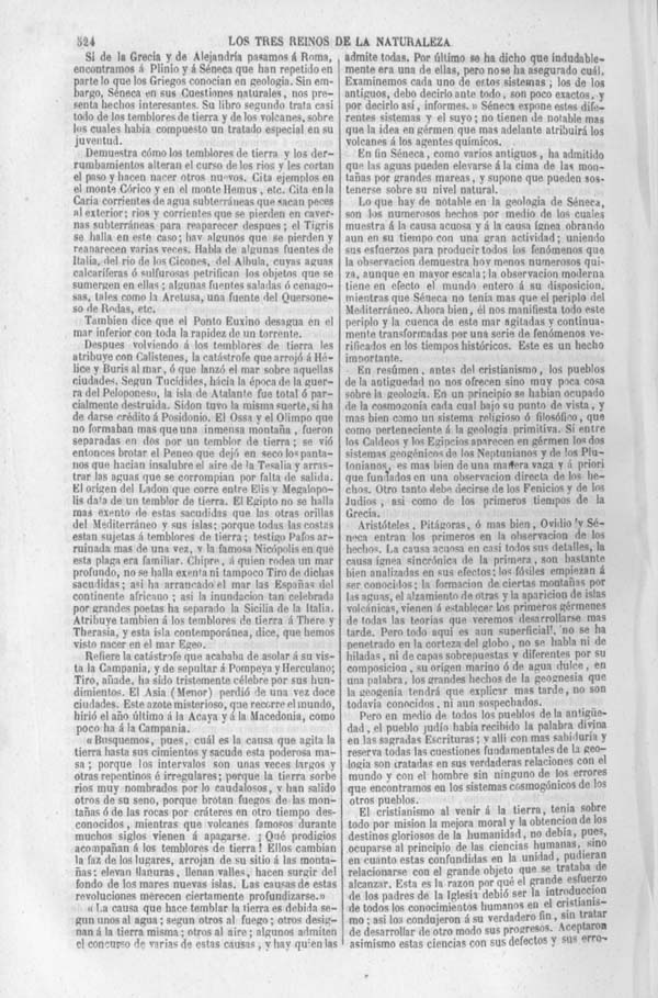 Página 524. Tomo noveno. Los Tres Reinos de la Naturaleza. Museo Pintoresco. Historia de la Geologia.