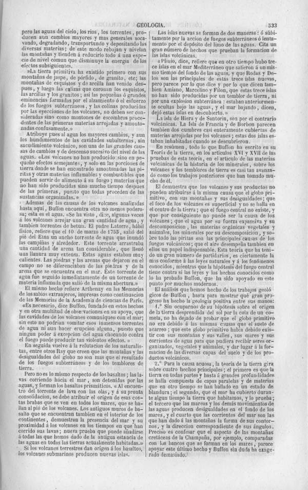 Página 533. Tomo noveno. Los Tres Reinos de la Naturaleza. Museo Pintoresco. Historia de la Geologia.