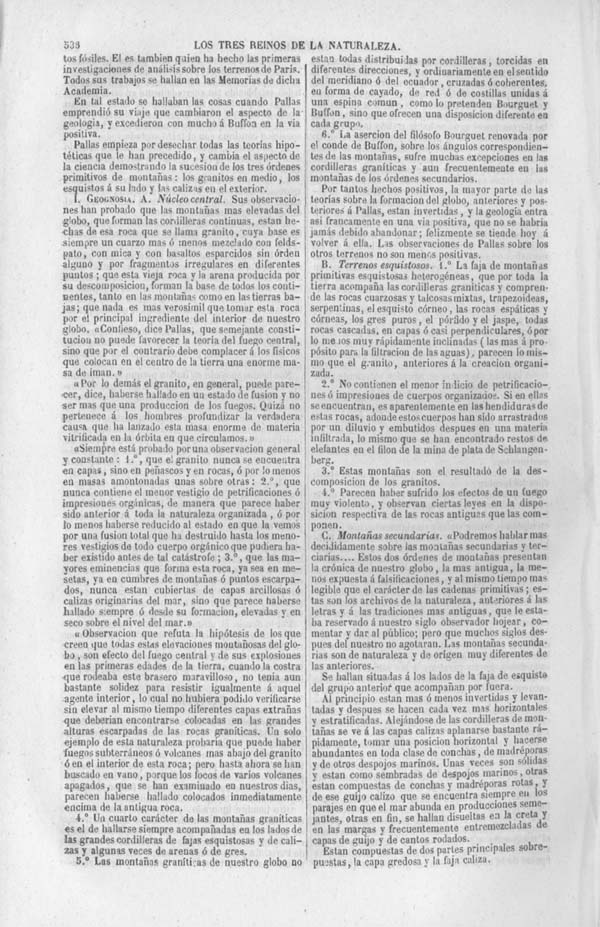 Página 536. Tomo noveno. Los Tres Reinos de la Naturaleza. Museo Pintoresco. Historia de la Geologia.