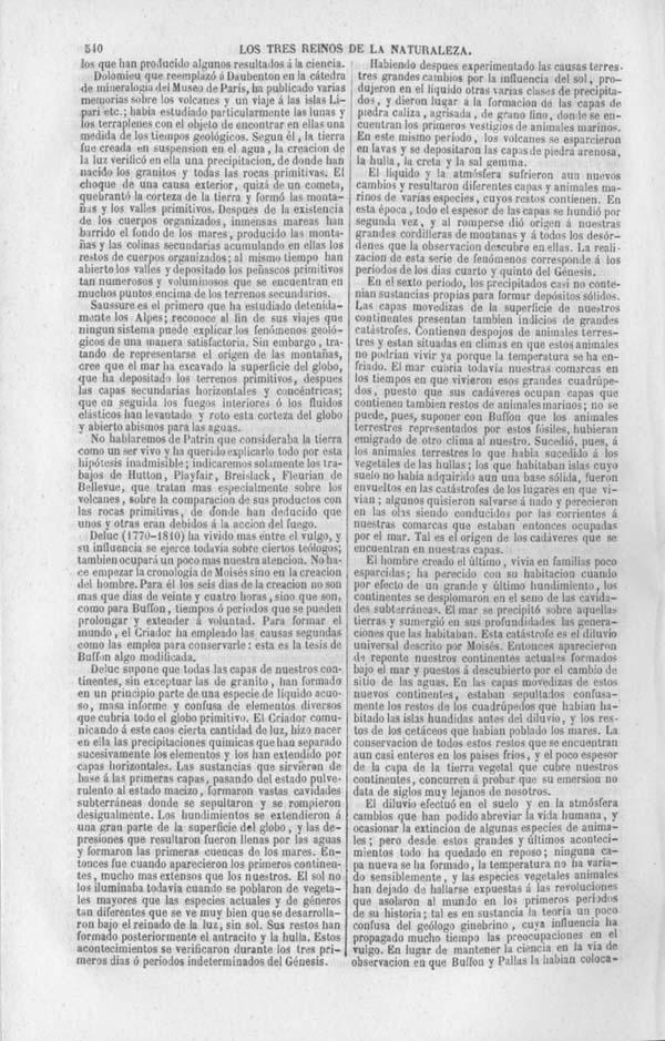 Página 540. Tomo noveno. Los Tres Reinos de la Naturaleza. Museo Pintoresco. Historia de la Geologia.