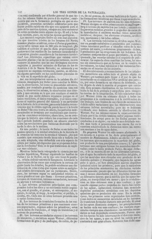 Página 542. Tomo noveno. Los Tres Reinos de la Naturaleza. Museo Pintoresco. Historia de la Geologia.