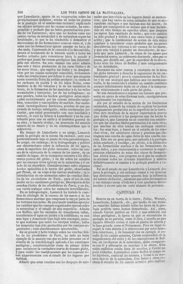 Página 550. Tomo noveno. Los Tres Reinos de la Naturaleza. Museo Pintoresco. Historia de la Geologia.