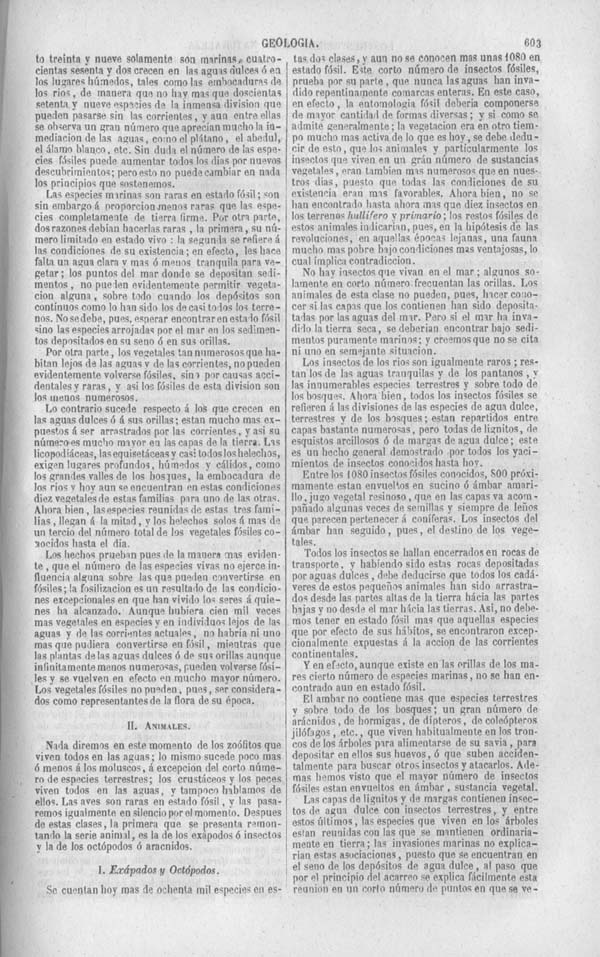 Página 603. Tomo noveno. Los Tres Reinos de la Naturaleza. Museo Pintoresco. Historia de la Geologia.
