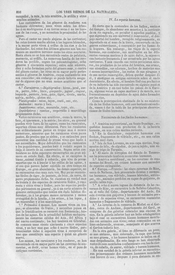 Página 606. Tomo noveno. Los Tres Reinos de la Naturaleza. Museo Pintoresco. Historia de la Geologia.