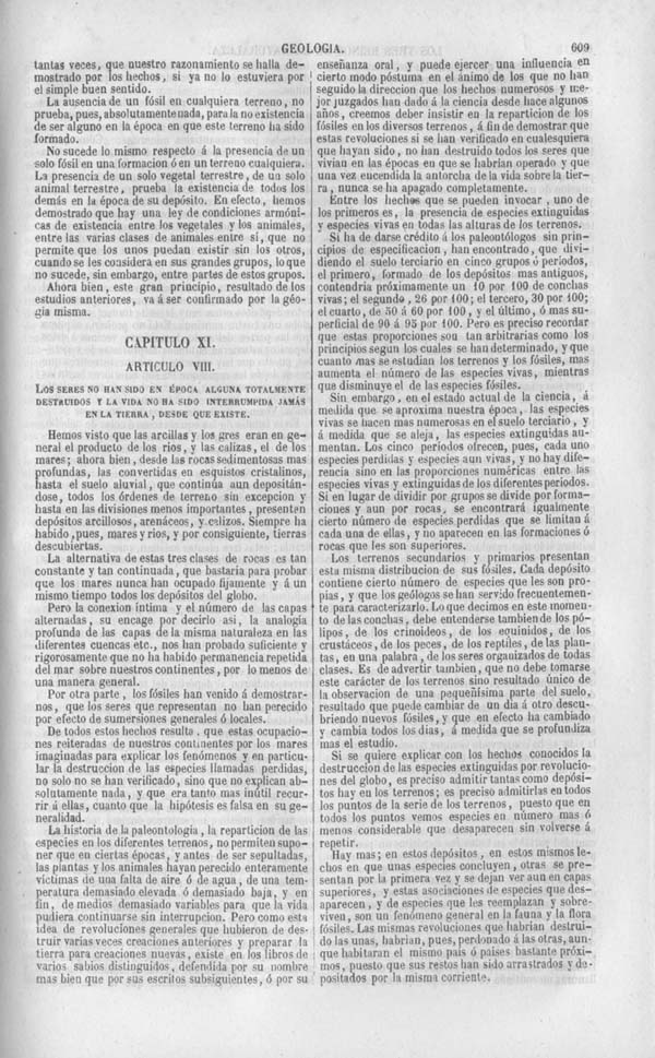 Página 609. Tomo noveno. Los Tres Reinos de la Naturaleza. Museo Pintoresco. Historia de la Geologia.