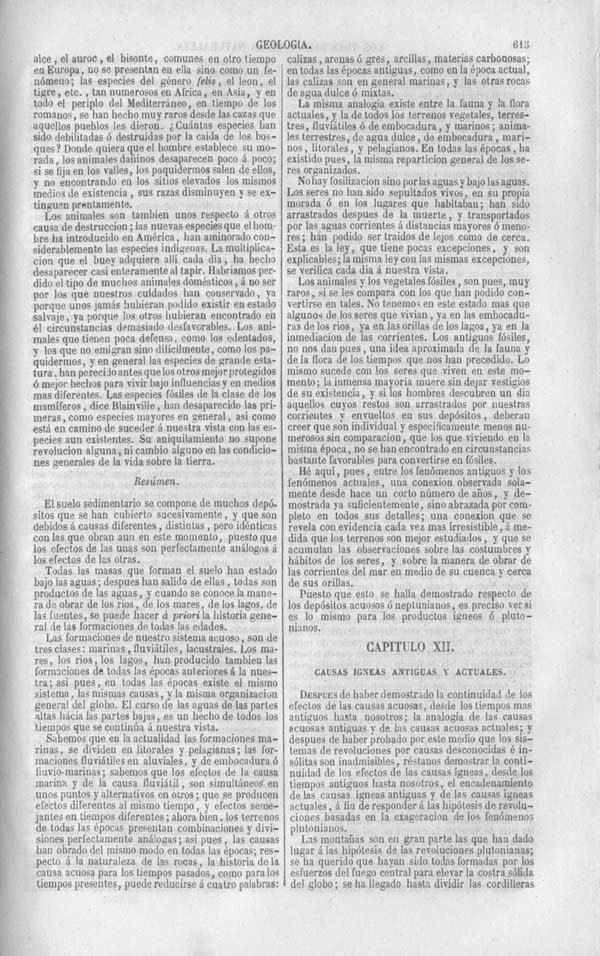 Página 615. Tomo noveno. Los Tres Reinos de la Naturaleza. Museo Pintoresco. Historia de la Geologia.