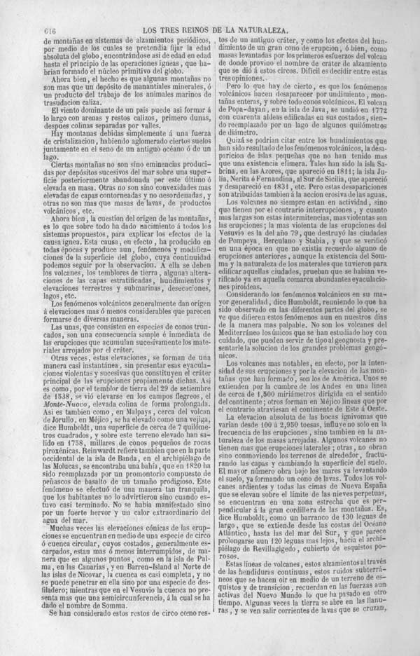 Página 616. Tomo noveno. Los Tres Reinos de la Naturaleza. Museo Pintoresco. Historia de la Geologia.