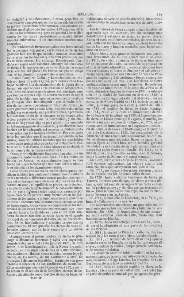 Página 617. Tomo noveno. Los Tres Reinos de la Naturaleza. Museo Pintoresco. Historia de la Geologia.