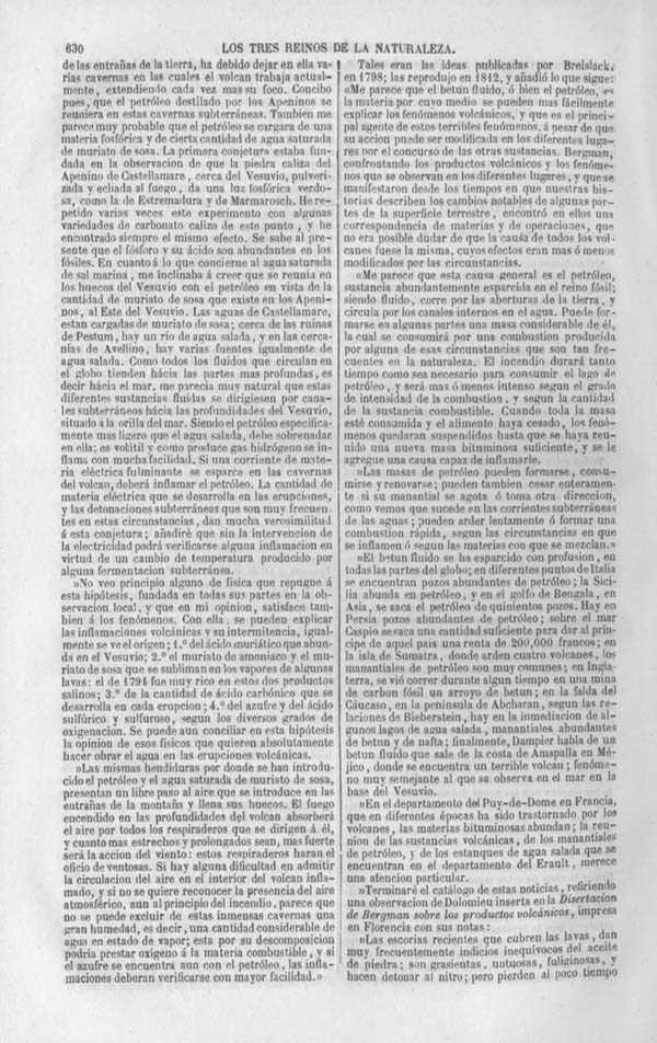 Página 630. Tomo noveno. Los Tres Reinos de la Naturaleza. Museo Pintoresco. Historia de la Geologia.