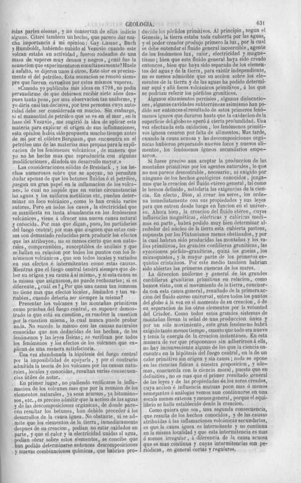 Página 631. Tomo noveno. Los Tres Reinos de la Naturaleza. Museo Pintoresco. Historia de la Geologia.