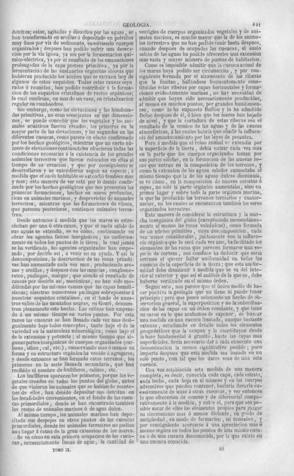 Página 641. Tomo noveno. Los Tres Reinos de la Naturaleza. Museo Pintoresco. Historia de la Geologia.
