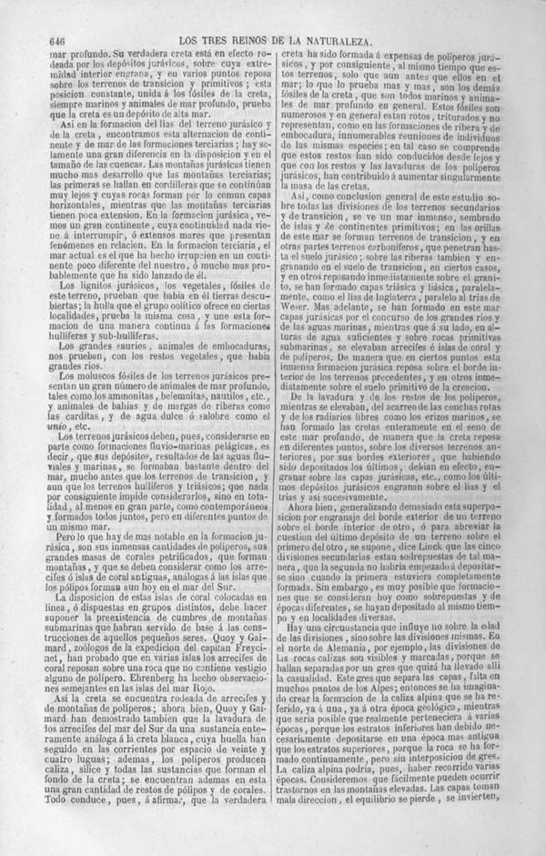 Página 646. Tomo noveno. Los Tres Reinos de la Naturaleza. Museo Pintoresco. Historia de la Geologia.