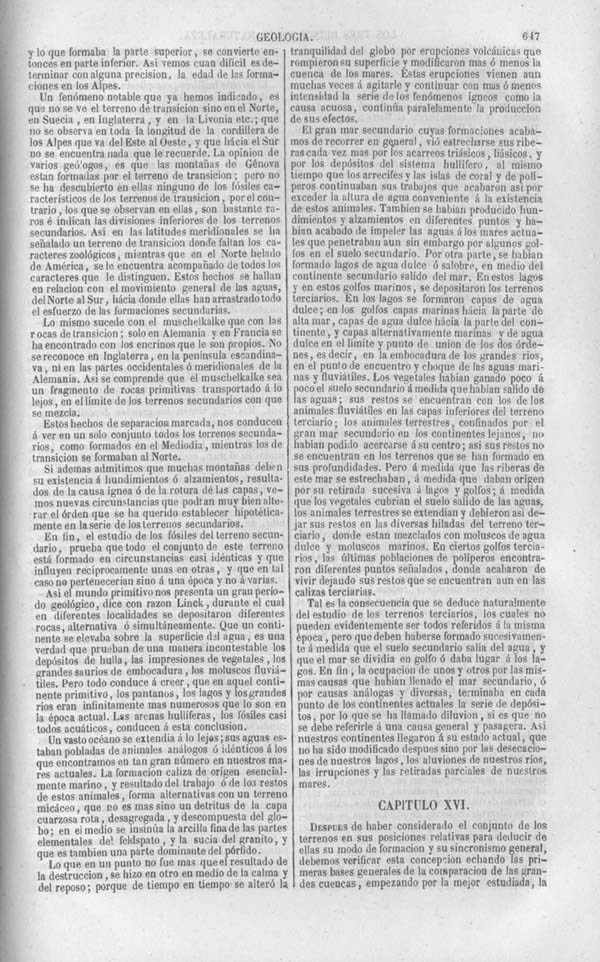 Página 647. Tomo noveno. Los Tres Reinos de la Naturaleza. Museo Pintoresco. Historia de la Geologia.
