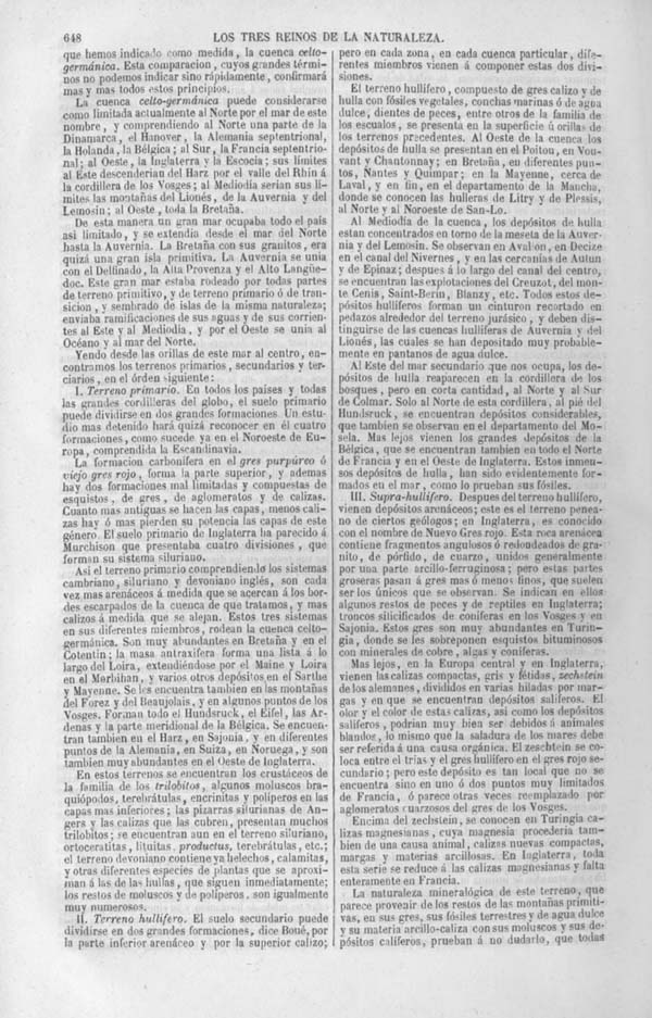 Página 648. Tomo noveno. Los Tres Reinos de la Naturaleza. Museo Pintoresco. Historia de la Geologia.