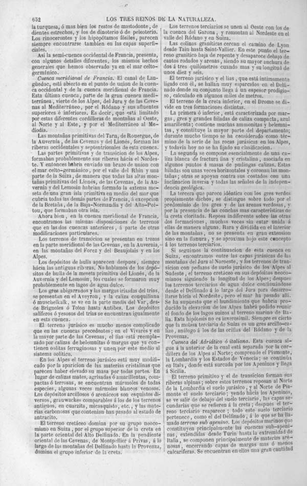 Página 652. Tomo noveno. Los Tres Reinos de la Naturaleza. Museo Pintoresco. Historia de la Geologia.