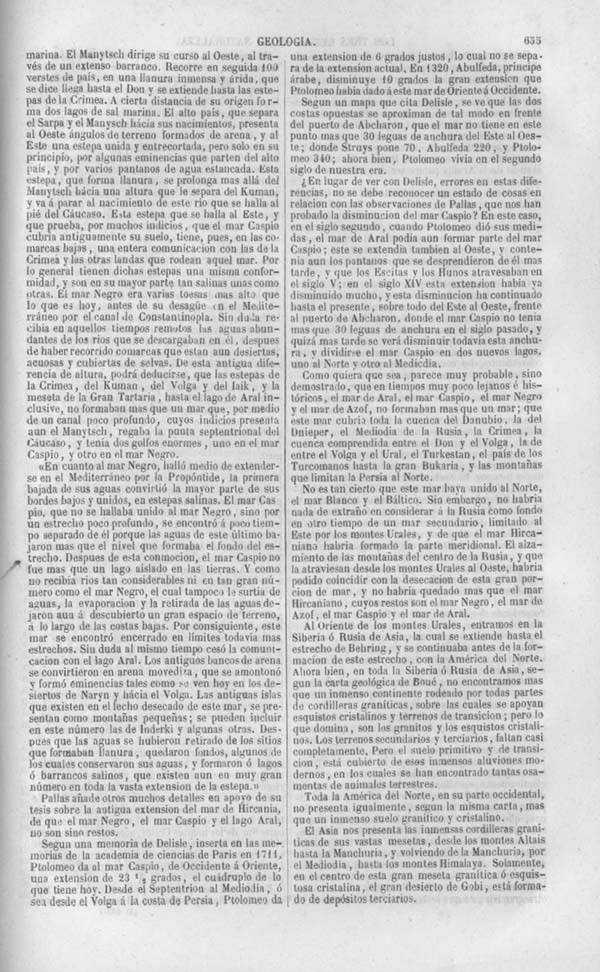 Página 655. Tomo noveno. Los Tres Reinos de la Naturaleza. Museo Pintoresco. Historia de la Geologia.