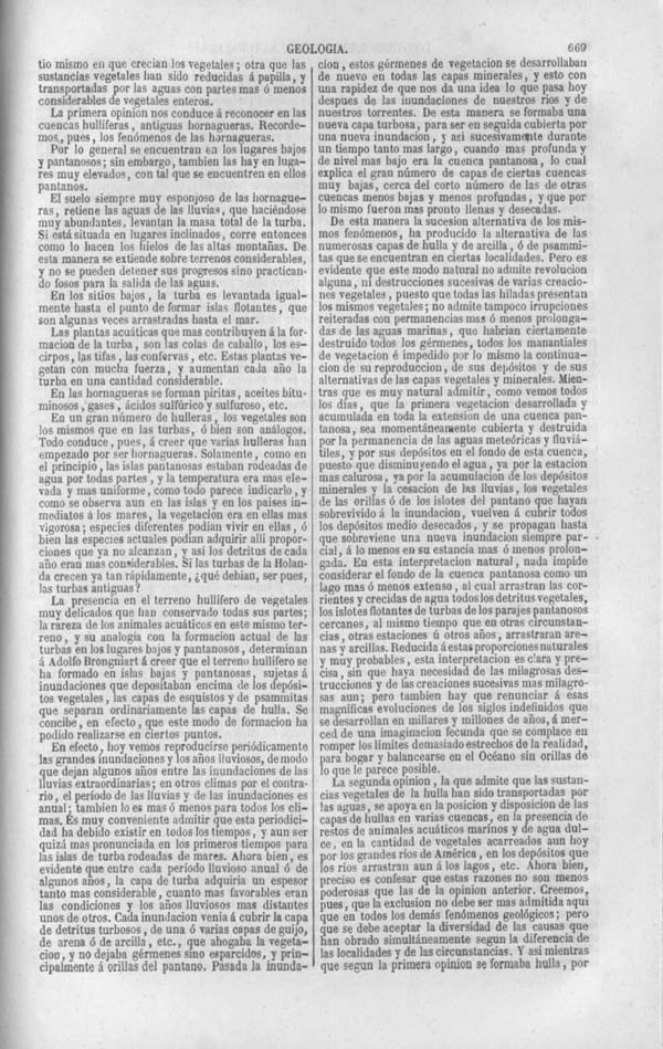 Página 669. Tomo noveno. Los Tres Reinos de la Naturaleza. Museo Pintoresco. Historia de la Geologia.