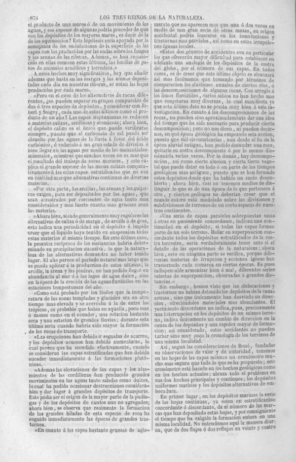 Página 674. Tomo noveno. Los Tres Reinos de la Naturaleza. Museo Pintoresco. Historia de la Geologia.