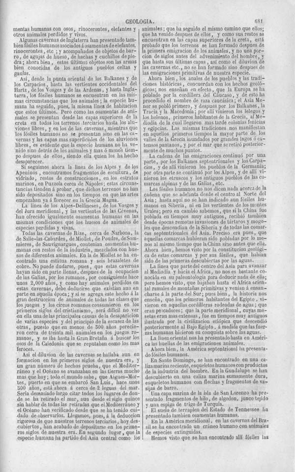 Página 681. Tomo noveno. Los Tres Reinos de la Naturaleza. Museo Pintoresco. Historia de la Geologia.
