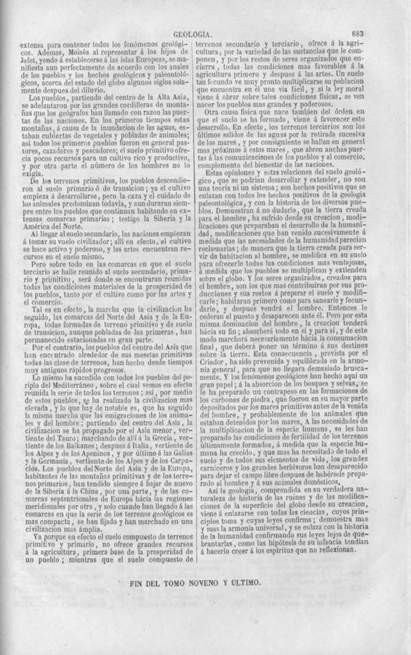 Página 683. Tomo noveno. Los Tres Reinos de la Naturaleza. Museo Pintoresco. Historia de la Geologia.