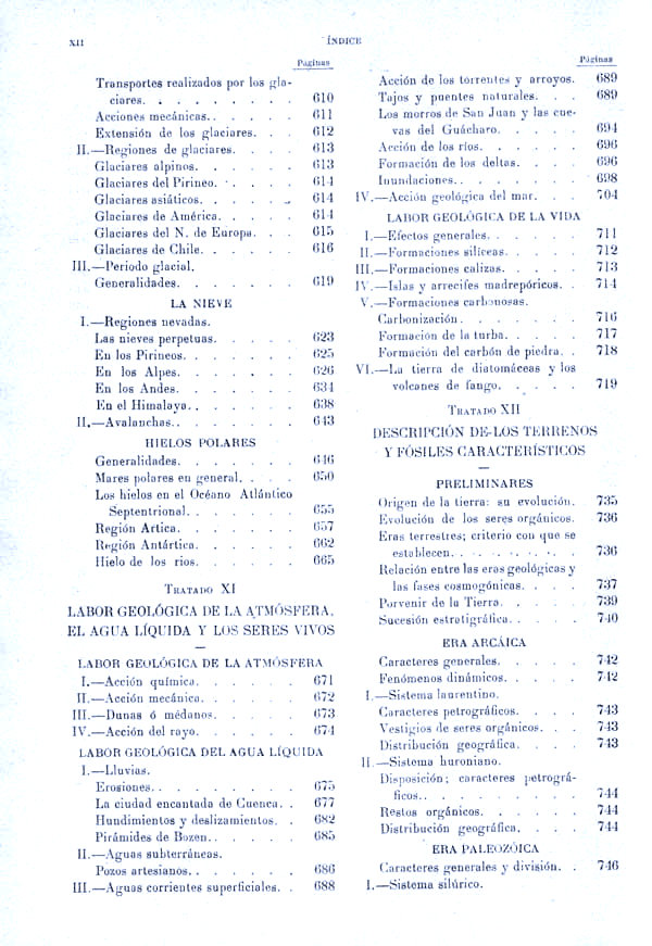 Página XII. Tomo primero. Historia de las ciencias naturales. Mineralogía general y especial. Geología general. Geología española. Odón de Buen.