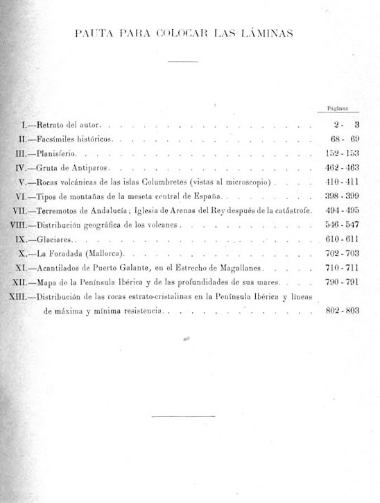 Página XV1. Tomo primero. Historia de las ciencias naturales. Mineralogía general y especial. Geología general. Geología española. Odón de Buen.