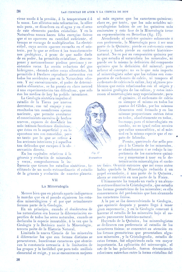 Página 38. Tomo I.  Tratado I. Historia Natural. Las ciencias de ayer y la ciencia de hoy.