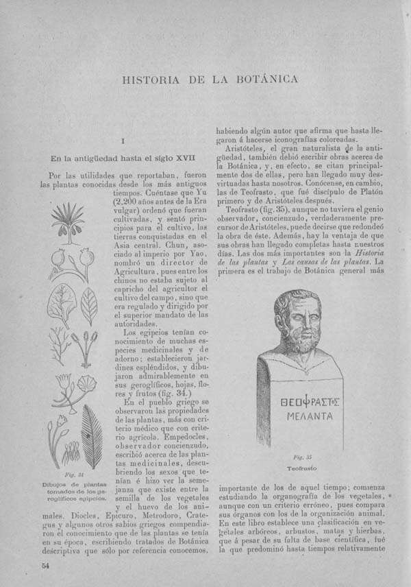 Página 54. Tomo I.  Tratado I. Historia Natural. Las ciencias de ayer y la ciencia de hoy.