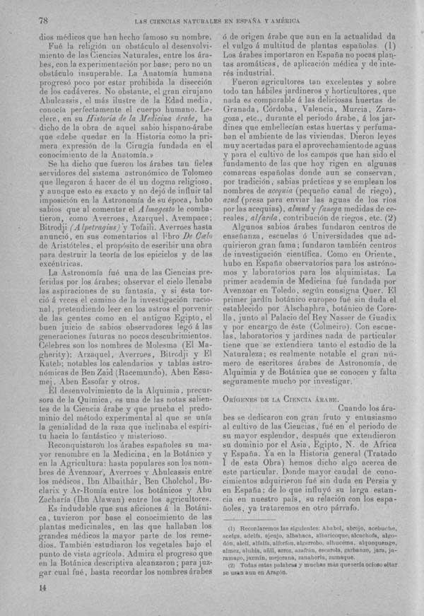 Página 76. Tomo I.  Tratado II.  Las Ciencias Naturales en España y America.