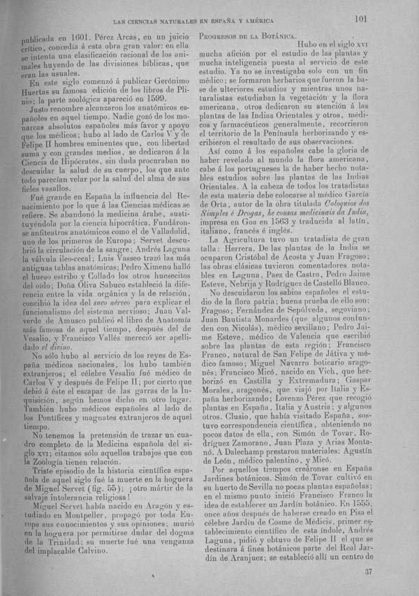 Página 99. Tomo I.  Tratado II.  Las Ciencias Naturales en España y America.